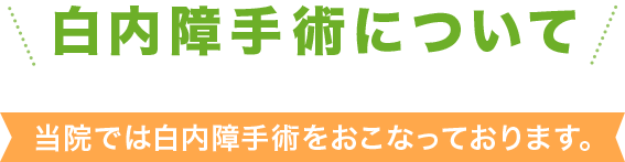 白内障手術について